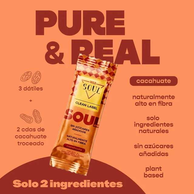 Caja Master Wild Soul sabor Cacahuate 15 displays (60 barritas)