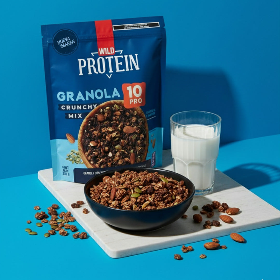 Caja Master Wild Protein Granola VEGANA Crunchy Semillas (14 Unidades)