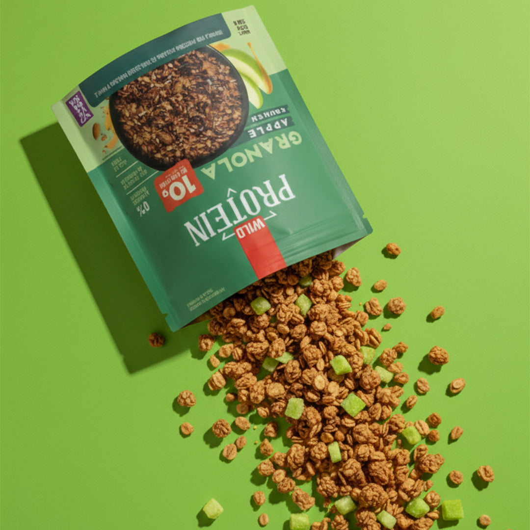 Caja Master Wild Protein Granola VEGANA Apple Crunch (14 Unidades)