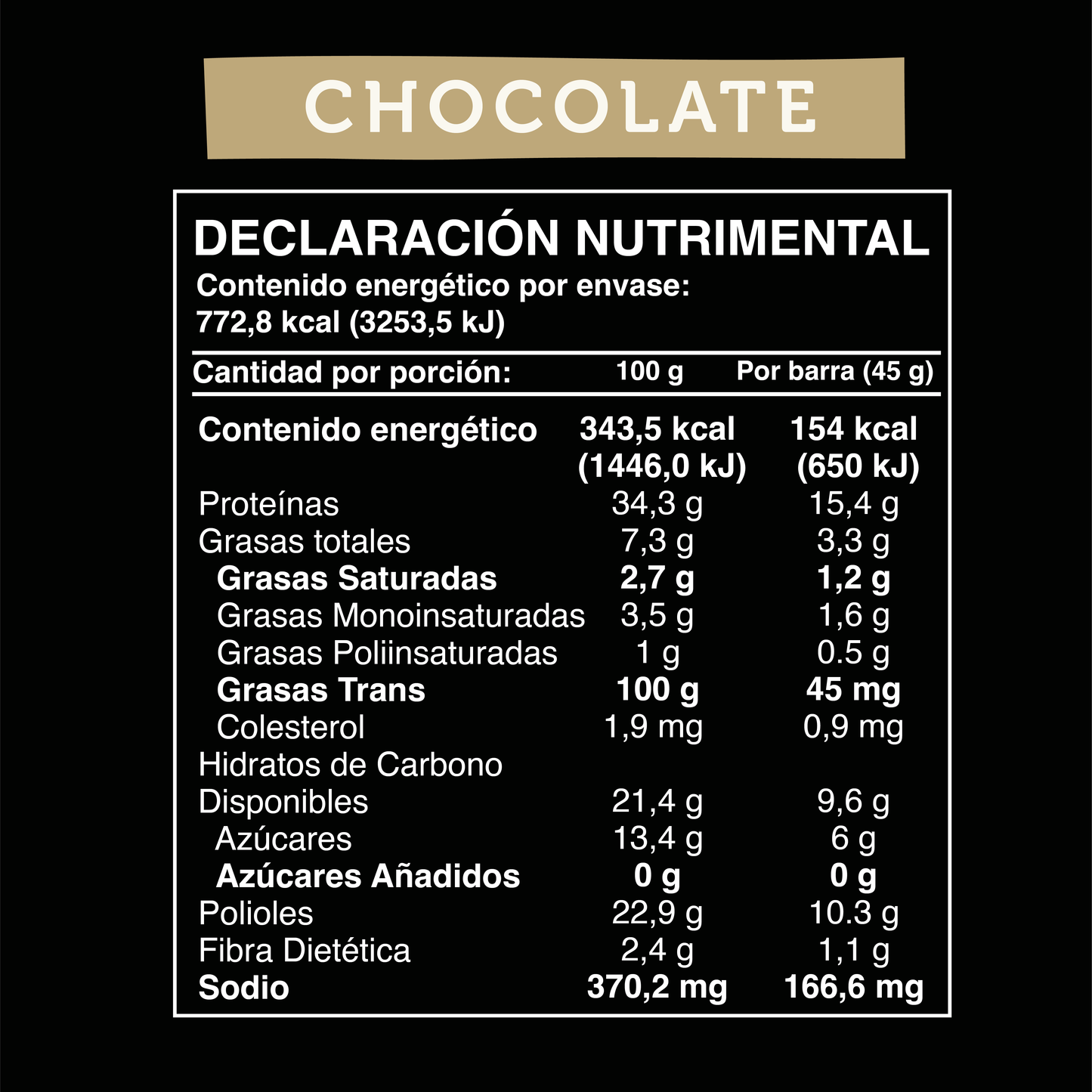 Barra de Proteína Sabor Chocolate 5 unidades