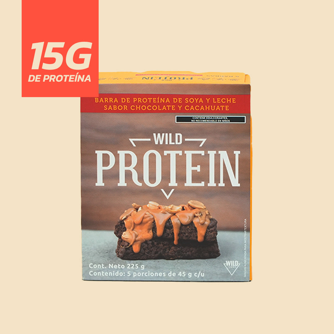 Barra de Proteína Sabor Chocolate y Cacahuate 5 unidades (15 Cajas)