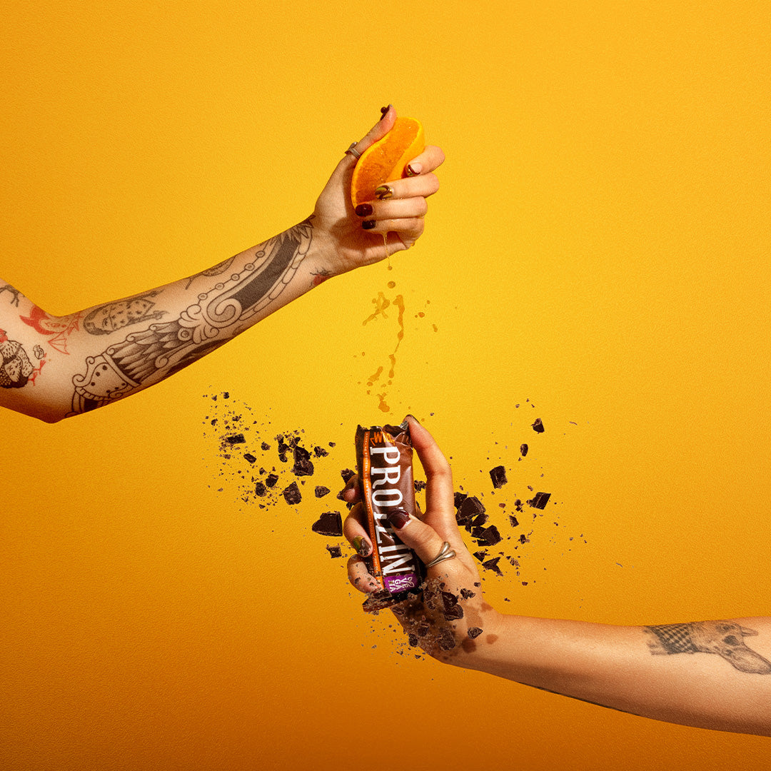 Caja Master Wild Protein VEGANA Sabor Chocolate Naranja 15 displays (75 barritas)