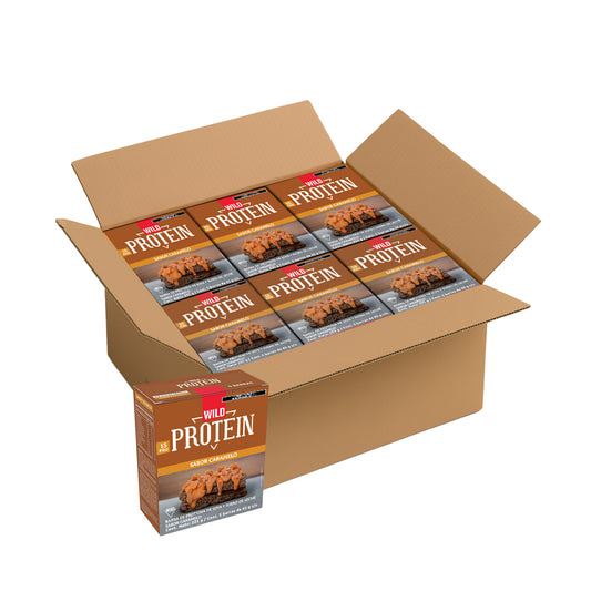 Caja Master Wild Protein Sabor Caramelo 15 displays (75 barritas)