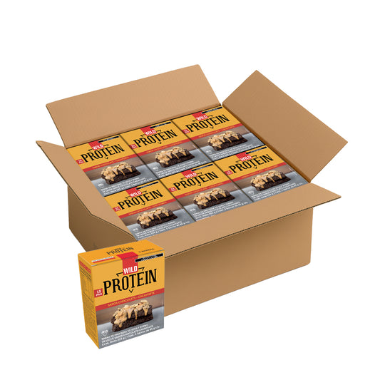 Caja Master Wild Protein Sabor Chocolate y Cacahuate 15 displays (75 barritas)