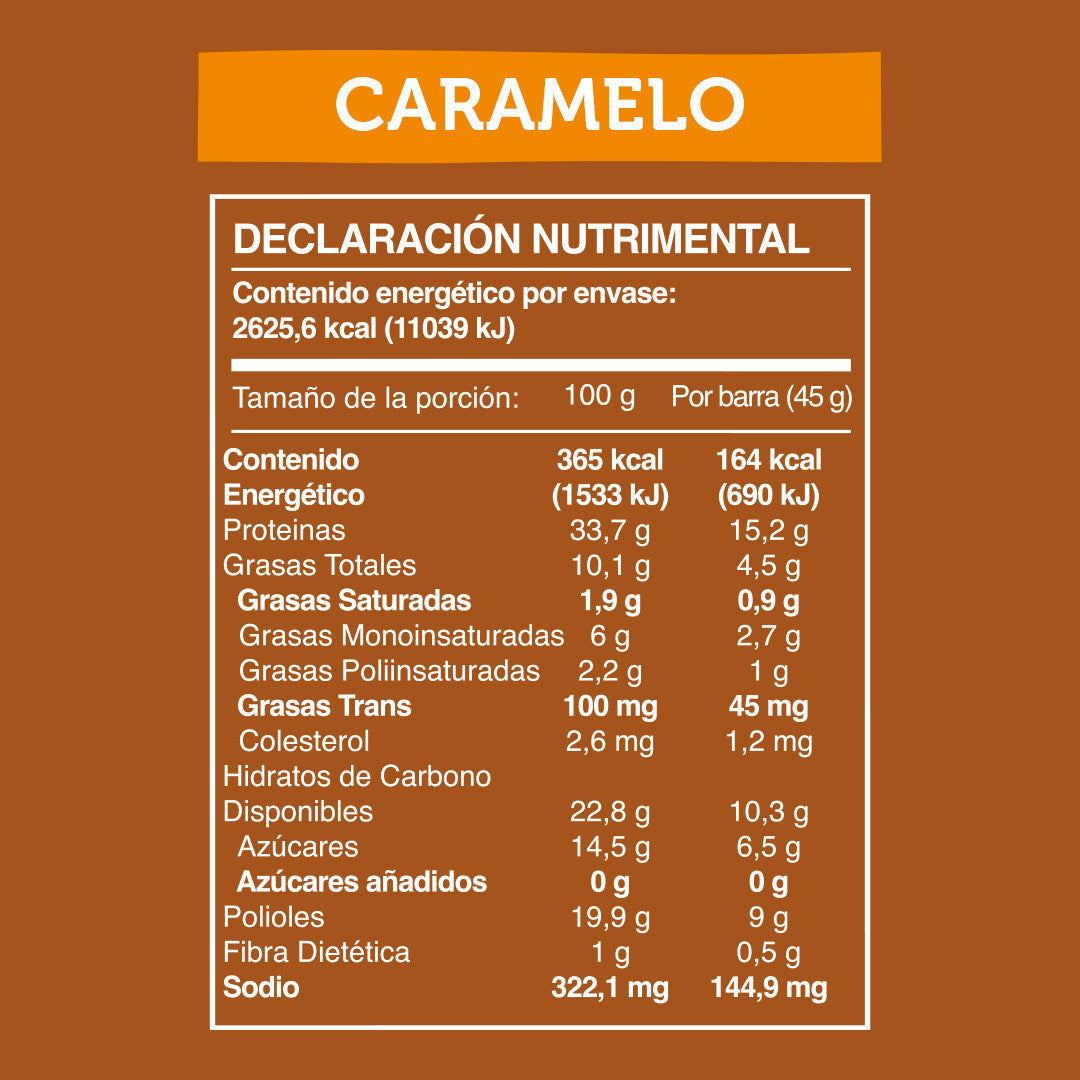 Barra de Proteína Sabor Caramelo 16 unidades