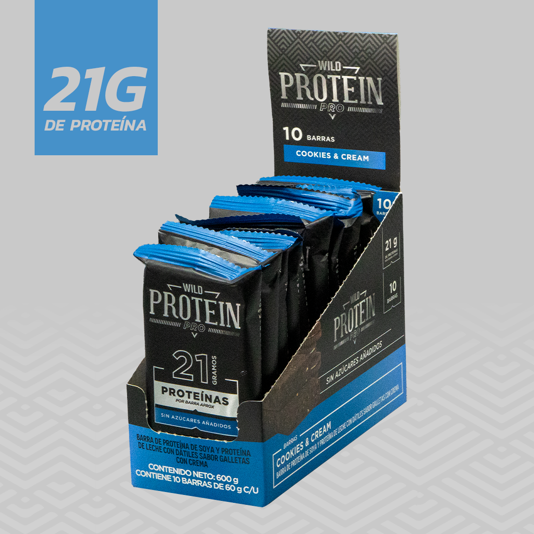 Barrita Wild Protein Pro Cookies & Cream 10 unidades