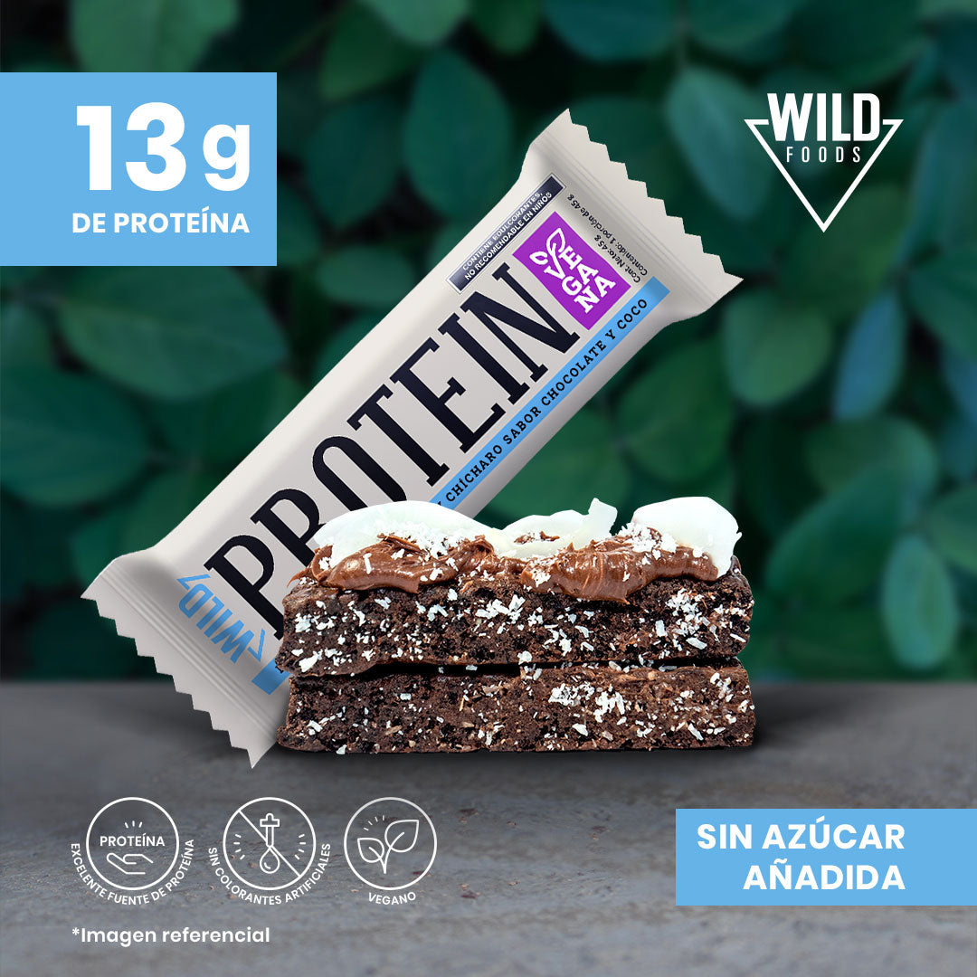 Barra de Proteína VEGANA sabor Chocolate Coco 5 unidades