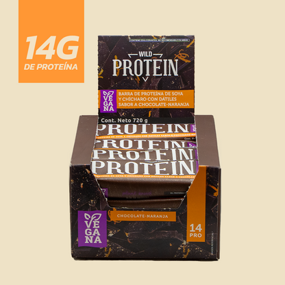 Barra de Proteína VEGANA Sabor Chocolate Naranja 16 unidades