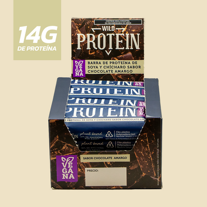 Barra de Proteína VEGANA sabor Chocolate Amargo 16 unidades
