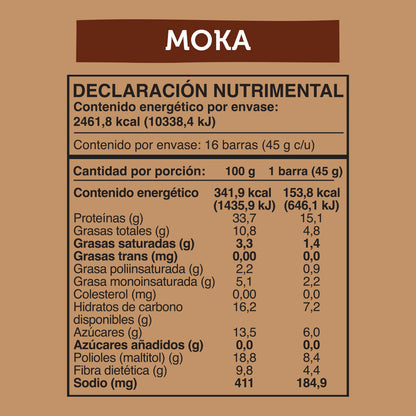 Caja Master Wild Protein VEGANA Sabor Moka 10 displays (160 barritas)