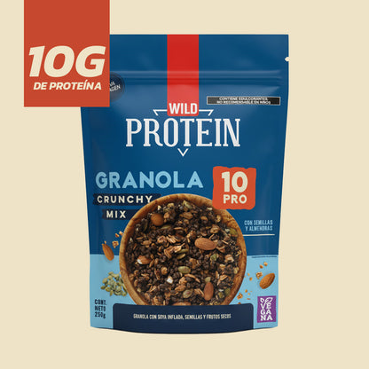 Caja Master Wild Protein Granola VEGANA Crunchy Semillas (14 Unidades)