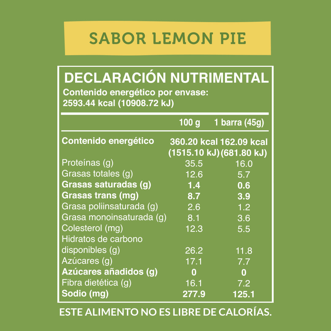 Barra de Proteína Sabor Lemon Pie 5 unidades