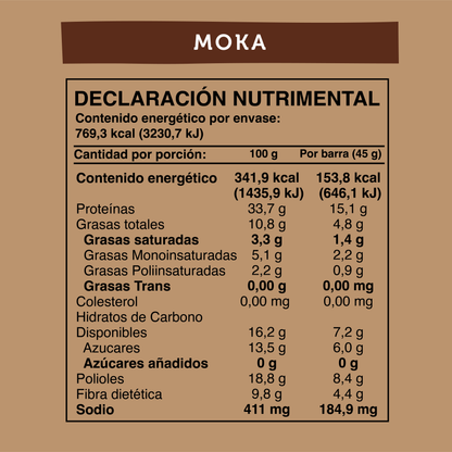 Caja Master Wild Protein VEGANA Sabor Moka 15 displays (75 barritas)