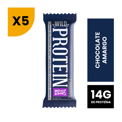 Barra de Proteína VEGANA sabor Chocolate Amargo 5 unidades