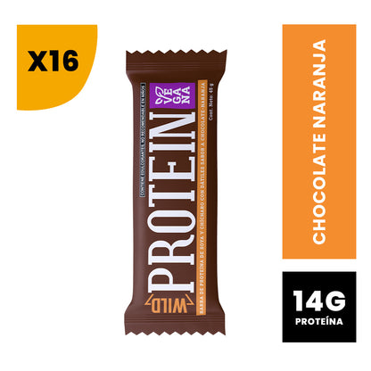 Barra de Proteína VEGANA Sabor Chocolate Naranja 16 unidades
