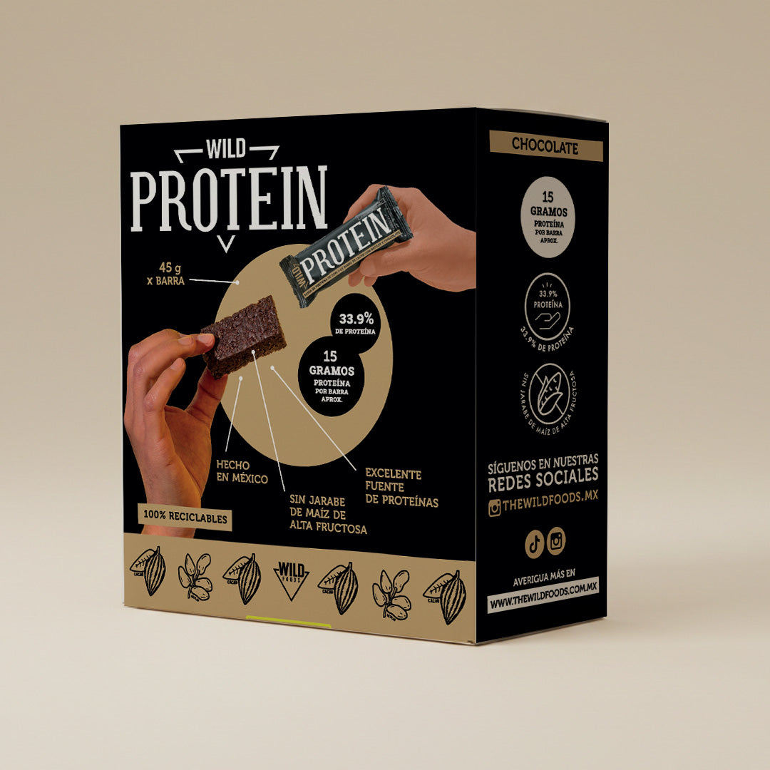 Caja Master Wild Protein Sabor Chocolate 15 displays (75 barritas)