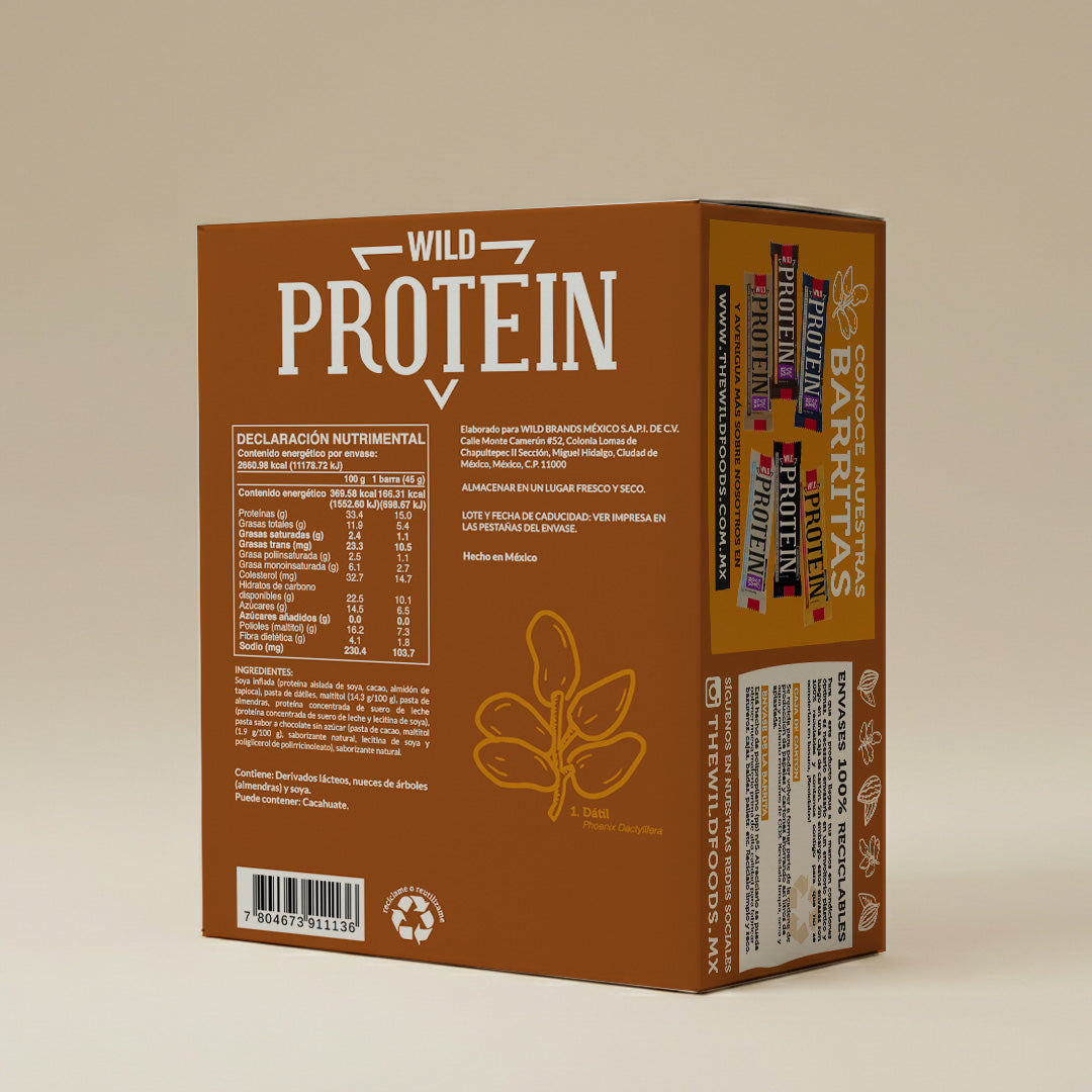 Caja Master Wild Protein Sabor Caramelo 10 displays (160 barritas)