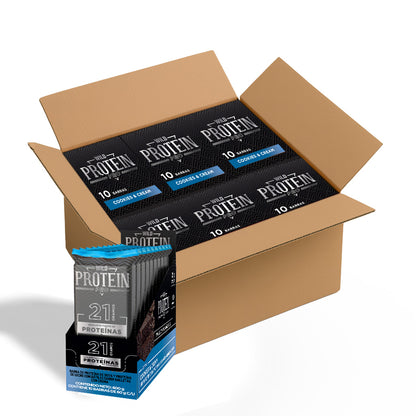 Caja Master Wild Protein Pro Cookies & Cream 10 displays (100 barritas)