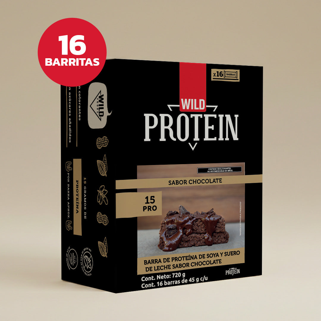 Caja Master Wild Protein Sabor Chocolate 10 displays (160 barritas)