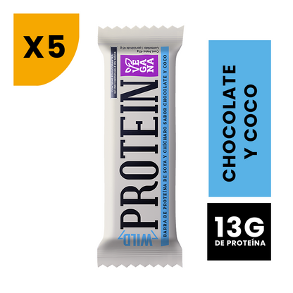 Barra de Proteína VEGANA sabor Chocolate Coco 5 unidades
