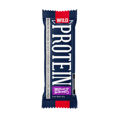 Caja Master Wild Protein VEGANA Sabor Chocolate Amargo 15 display (75 barritas)