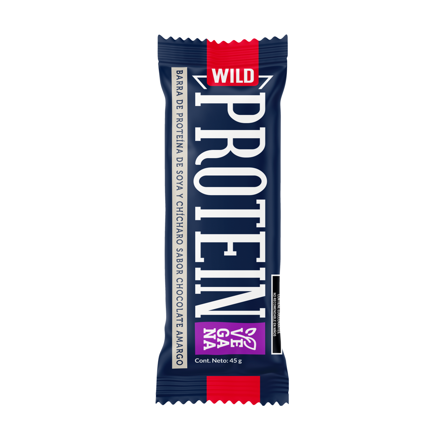 Caja Master Wild Protein VEGANA Sabor Chocolate Amargo 10 displays (160 barritas)
