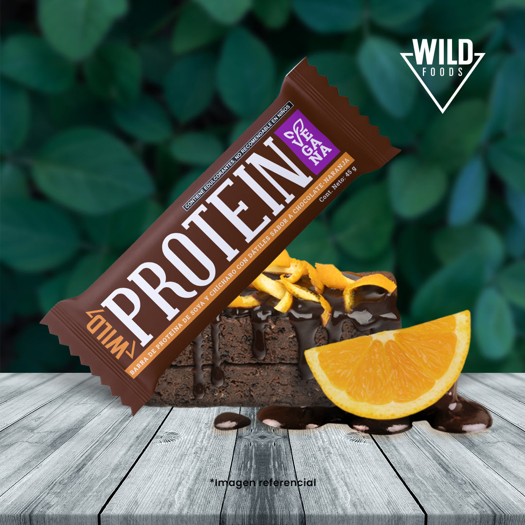 Barra de Proteína VEGANA Sabor Chocolate Naranja 5 unidades