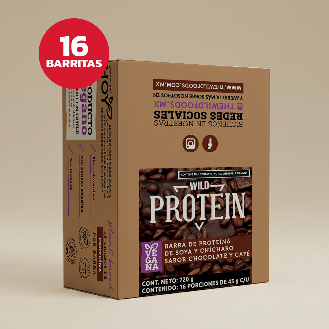Caja Master Wild Protein VEGANA Sabor Moka 10 displays (160 barritas)