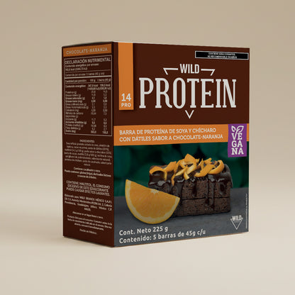 Barra de Proteína VEGANA Sabor Chocolate Naranja 5 unidades
