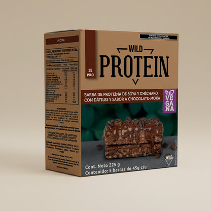 Caja Master Wild Protein VEGANA Sabor Moka 15 displays (75 barritas)