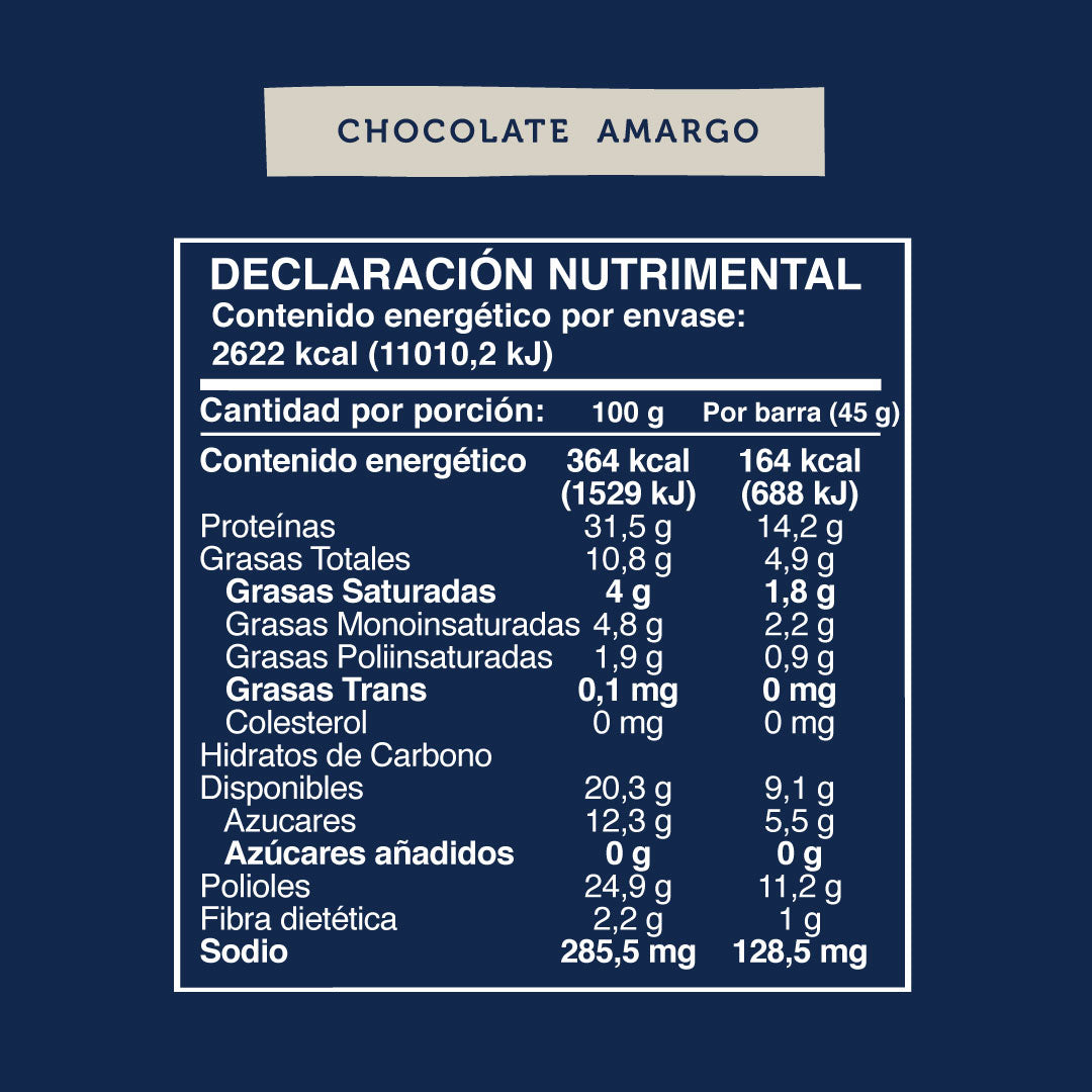 Barra de Proteina Chocolate Amargo 16 unidades Wild Protein