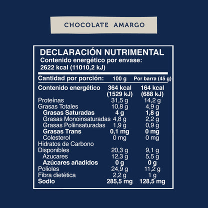 Barra de Proteina Chocolate Amargo 16 unidades Wild Protein